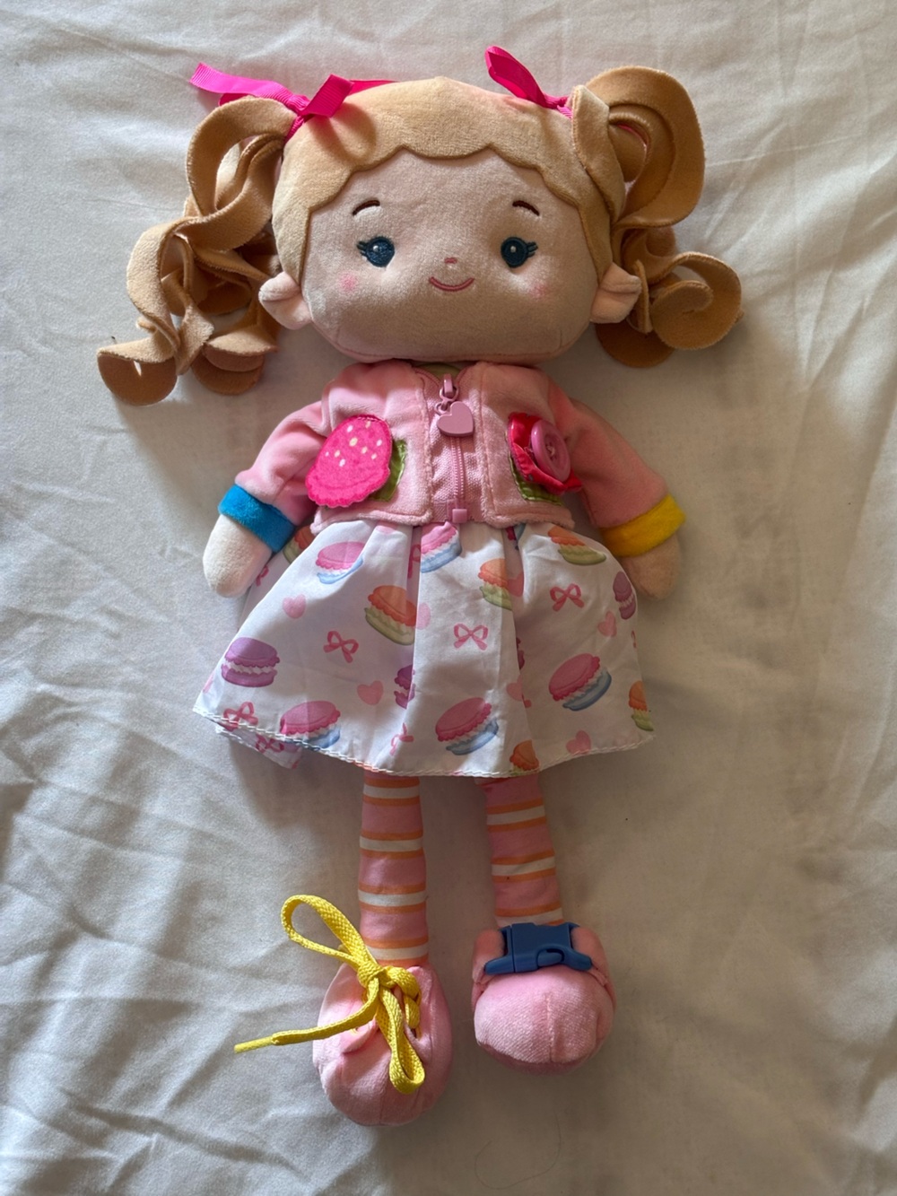 Leyadoll Cupcake Girl Blond Curly Hair Learn To Dress Montessori Doll Daisy